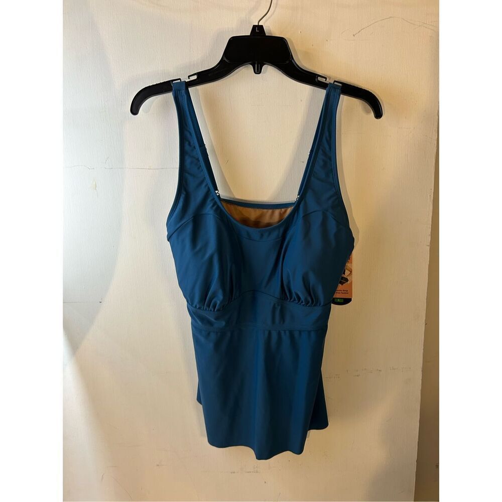 Shapermint large tankini blue new #81001 wirefree UPF‎